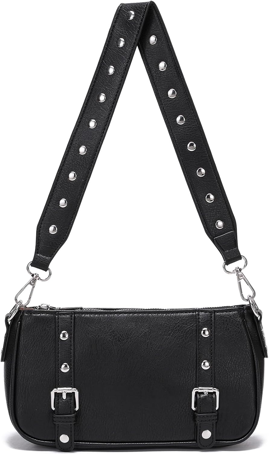 Y2K Purse Small Shoulder Bag for Women Punk Style Studded Handbag - Image 9
