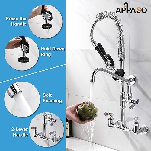 Miniatura 5 de APPASO Kit de instalación de grifo comercial 2 piezas kit de instalación extraíble de latón mejorado para montaje en pared preparación de grifo