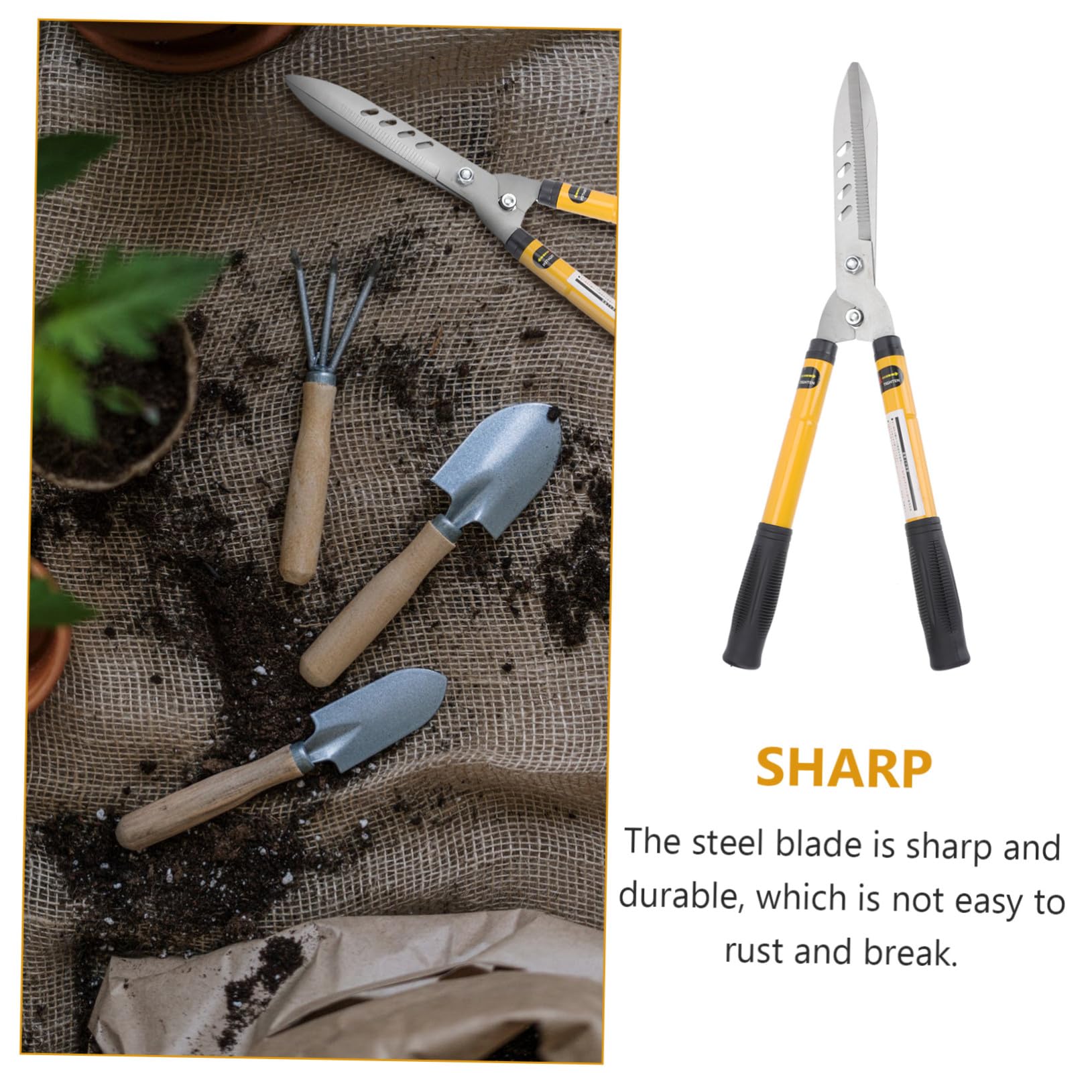 jojofuny Sécateur De Jardinage Fruitier à Lame en Acier Solide, Cisaille Horticole Télescopique Légère pour Taille D’Arbres Et Haies, Outil Manuel Ergonomique Antidérapant pour Jardin Et Verger