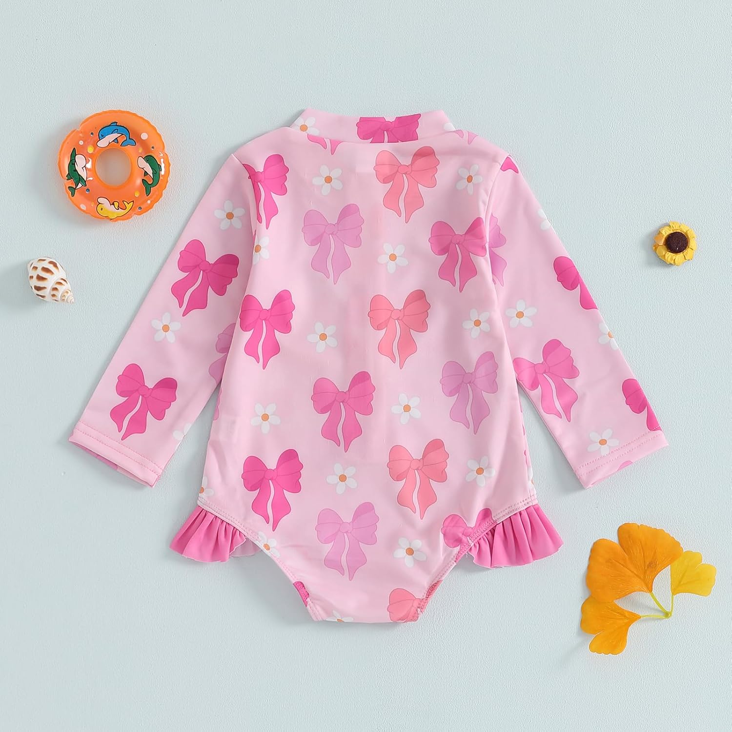 Baby Girl Swimsuit Baby Girls Long Sleeve One Piece Swimsuit Romper Infant Bathing Suit Baby Girl Beach Rash Guard - Image 7