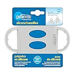 Dr. Brown\'s Wide-Neck Baby Bottle Handles, 100% Silicone, Easy Grip Removable Handles for Bottle to Sippy Cup Transition, Gray, 4m+