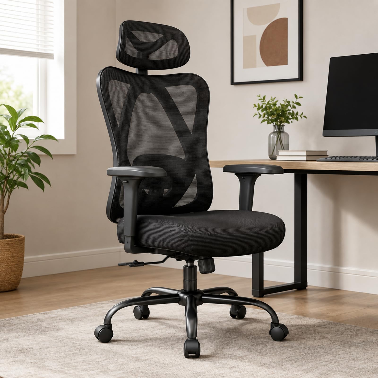 Solviva Mesh Office Chair with Headrest & Lumbar Support