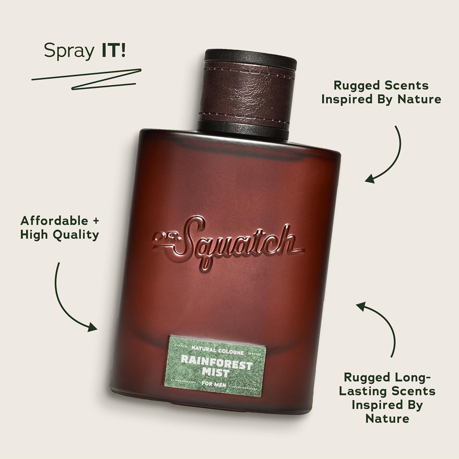 Dr. Squatch Natural Cologne for Men - Scent-Lock Technology and Sustainably-Sourced Ingredients - Rainforest Mist Cologne (1.7 fl oz) - Image 2