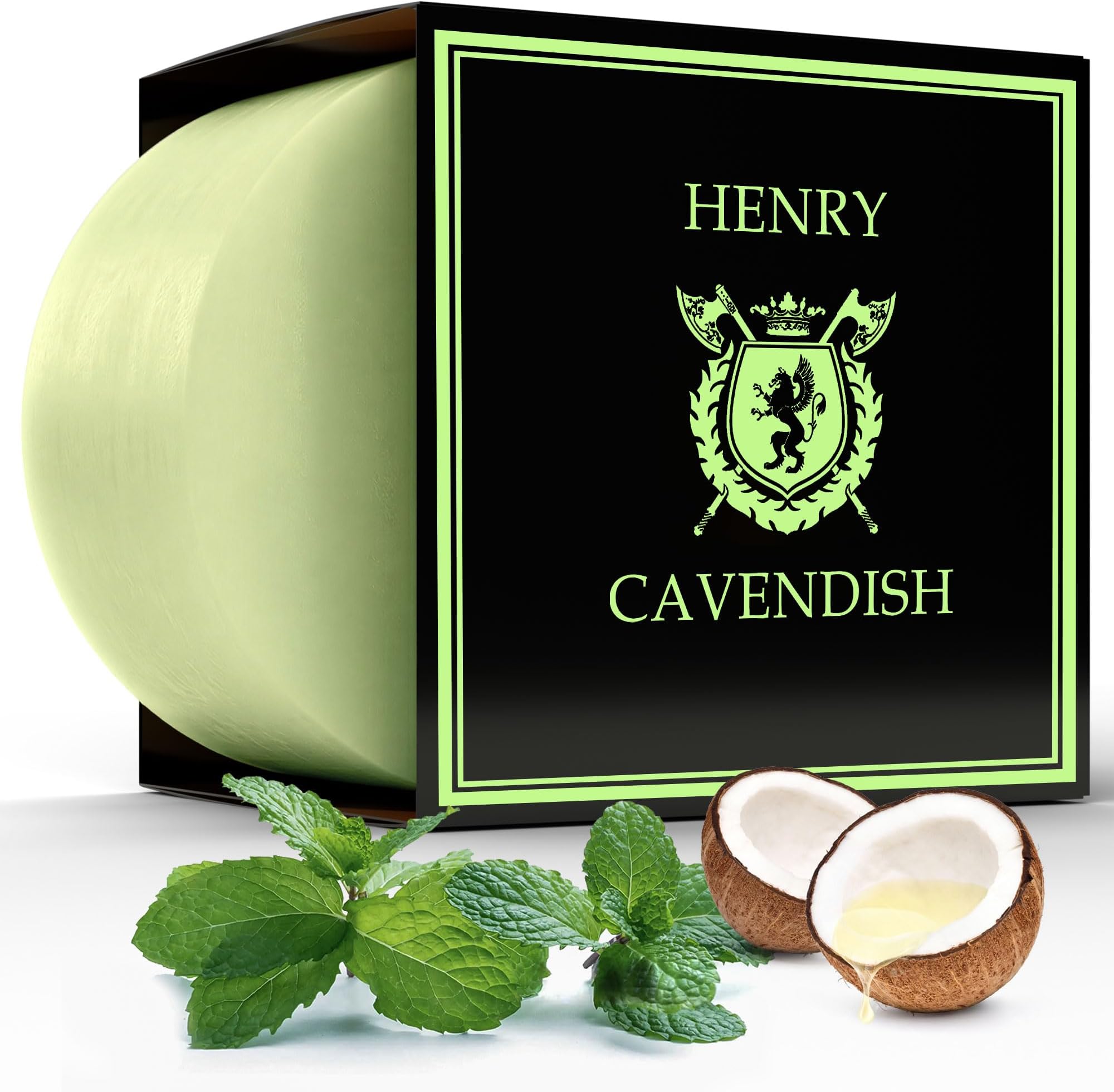Henry Cavendish Eucalyptus Mint Shaving Soap with Shea Butter & Coconut Oil. Long Lasting 4 oz Puck Refill. Himalaya Fragrance. All Natural. Rich Lather, Smooth Shave. For Ladies and Gentlemen.