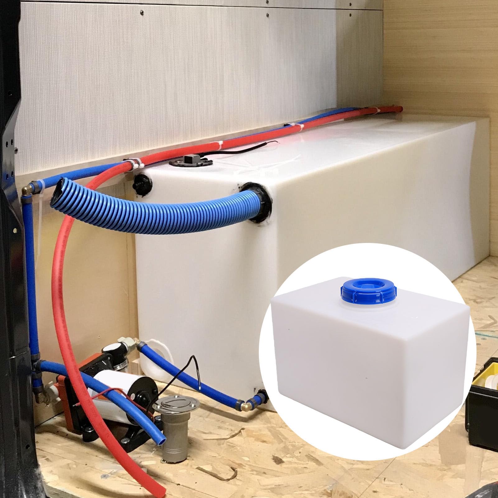 RV-Reservoir-Wassertank, 17 Gallonen, Weiße Farbe, Auslaufsicherer LLDPE-Trinkwasserspeichertank für Yachten