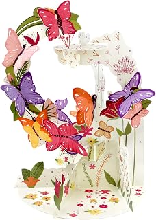 SANTORO Pendulum, 3D Pop Up Greeting Card - Butterflies - For Her, Mom, Daughter, Wife, Mothers Day, Anniversary, Spiritual Insect Card, New Beginnings, Elegant Sympathy Card, Milestone Celebration