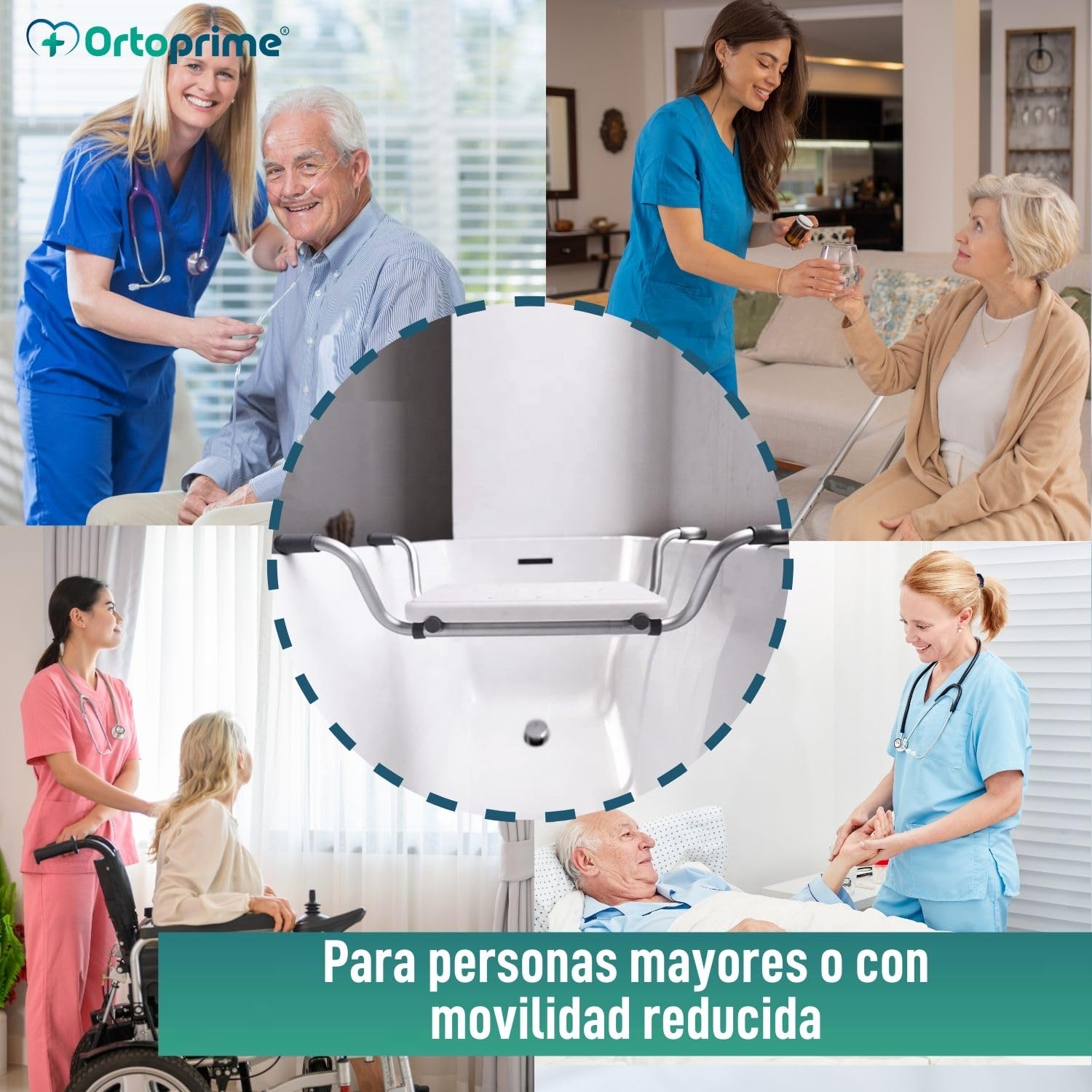 OrtoPrime Asiento de Bañera Adulto Antideslizante - Tabla Bañera - Silla Bañera Personas Mayores Ortopedia Baño - Tabla de Baño para Bañera de Seguridad