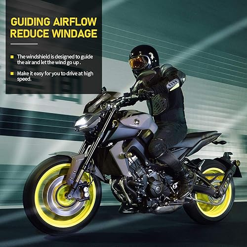 Miniatura 3 de Parabrisas de motocicleta Touring para MT-09 FZ-09 17-20, carenado delantero, protector contra el viento, protector de visera con soporte para