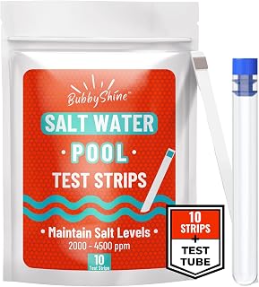 Salt Water Pool Test Strips - Salt Water Pool Testing Kit, Pool Salt Test Strips, Pool Salt Tester for Saltwater Pool, Salt Water Pool Testing Strips, Salt Water Pool Tester