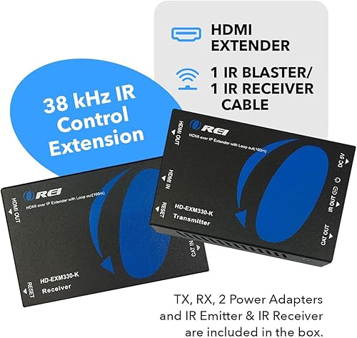 Miniatura 3 de OREI HDMI Extender Over Single Ethernet CAT6CAT7 Cable Supports 1080p, 60Hz, 3D, HD Audio with IR Over IP  Up to 330 FT