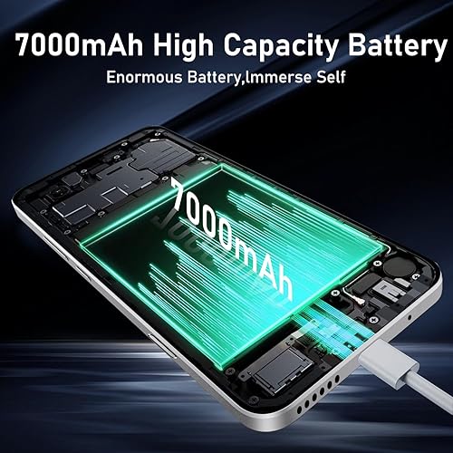 Miniatura 6 de 16PROMA X 16GB+1TB 6.99" HD Screen Smartphone desbloqueado, batería 7000mAh desbloqueado el teléfono, Android 14 botón de huella dactilar