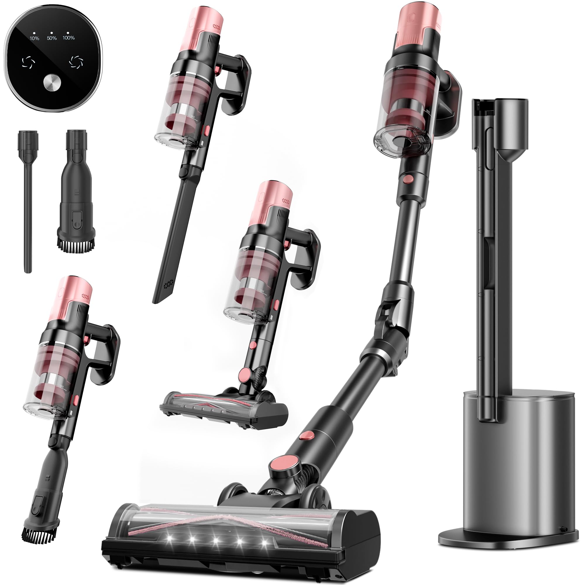 AGLUCKY Stick Vacuum Cleaner, Powerful Suction with Self-Col