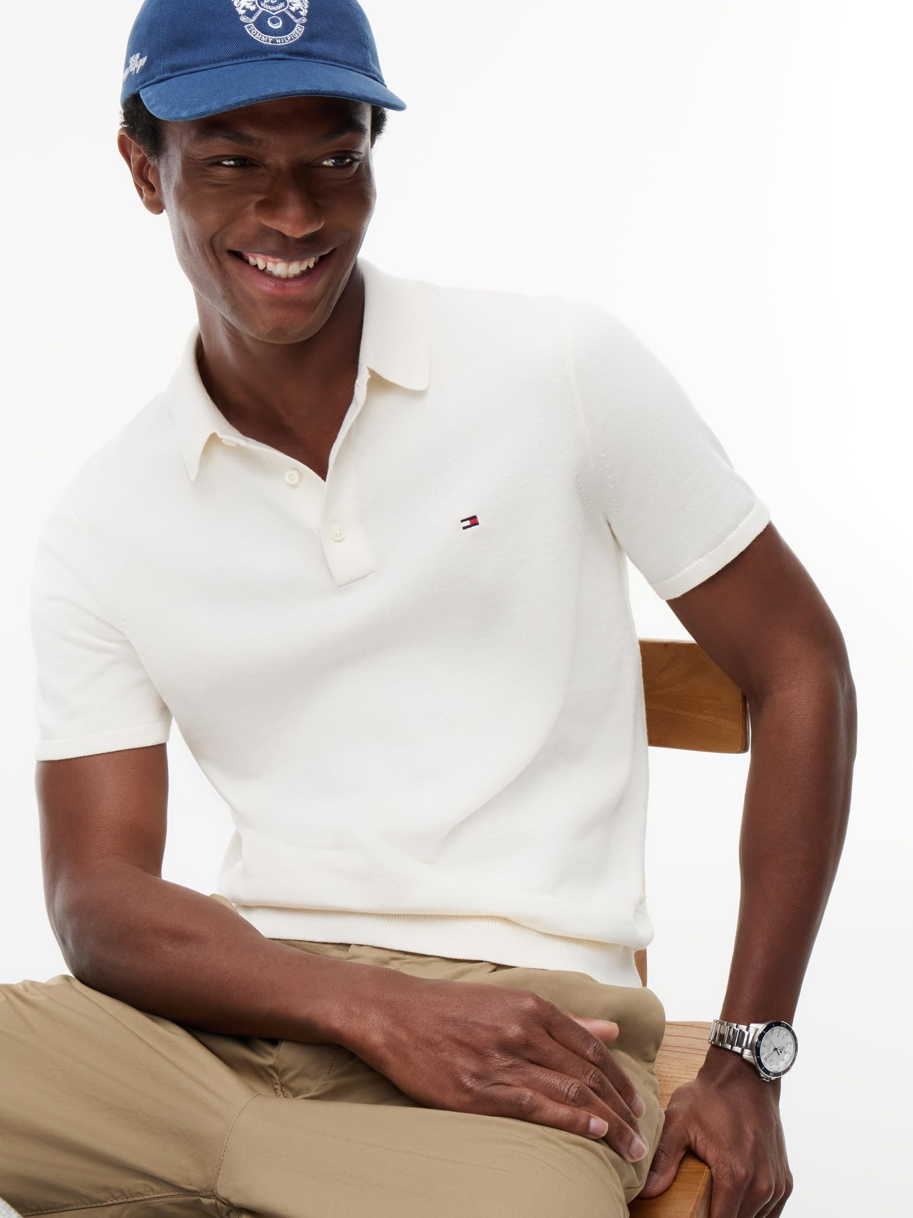 Tommy Hilfiger Męska koszulka polo z dzianiny Essential Cotton MW0MW37396 S/S Polo, żółta, XL, Żółty (płatek kości słoniowej), XL