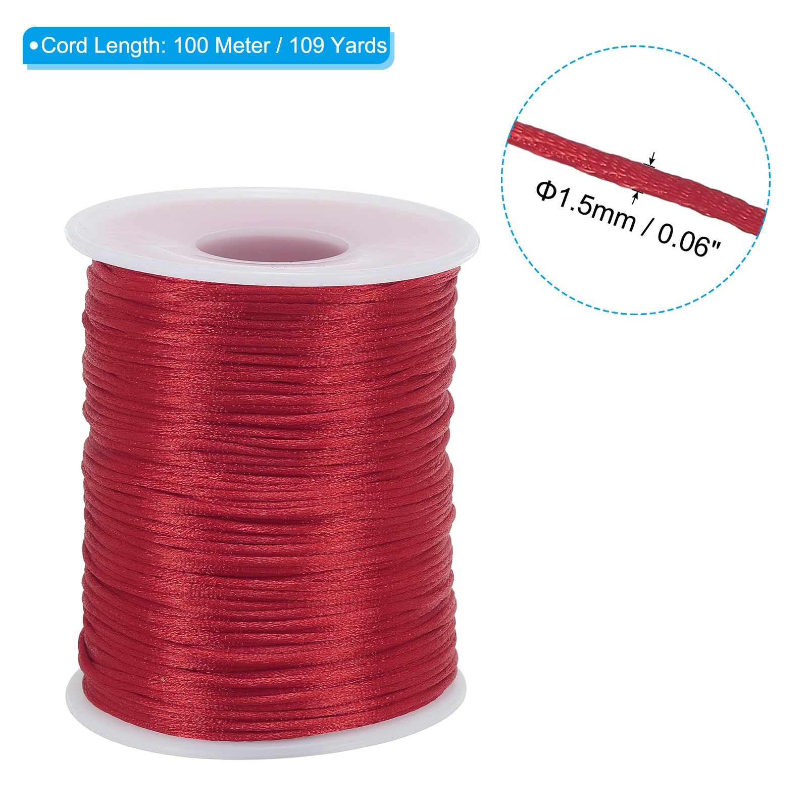 PATIKIL 1.5mm x 109 Yard Nylon Satin Cord - Image 2