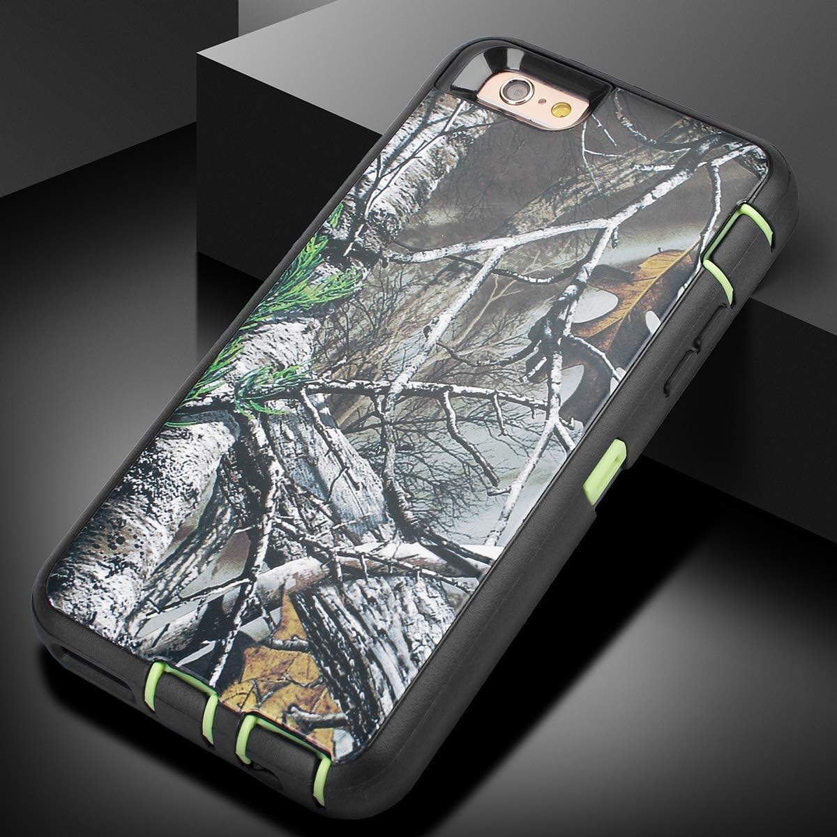 AICase iPhone 6 Case, iPhone 6S Case [Heavy Duty] Tough 3 in 1 Rugged Shockproof Cover for Apple iPhone 6/6S (Leaf Camouflage with Belt Clip)