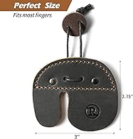 Vista 2 de Ringsun - Pestañas de cuero para dedos de tiro con arco, protector de dedo hecho a mano para equipo de práctica de tiro, pestaña de dedos para arcos