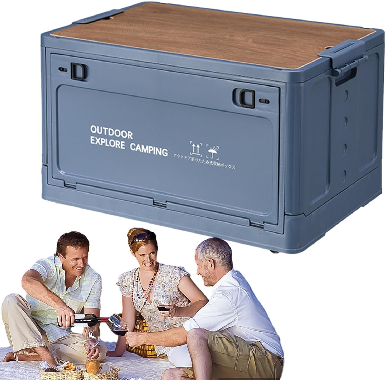 Storage Bins, Outdoor Storage Box Camping Bins, Garden Tools Box Containers Camping Accessories, for Garage Organization and Outdoor Activities