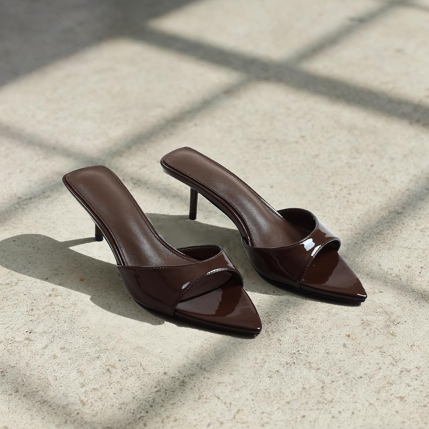 Mattiventon Kitten Heels Pointed Open Toe Slip On Slingback Heels Mules Sandals Summer Fashion Party Wedding Prom Dress Shoes - Image 6