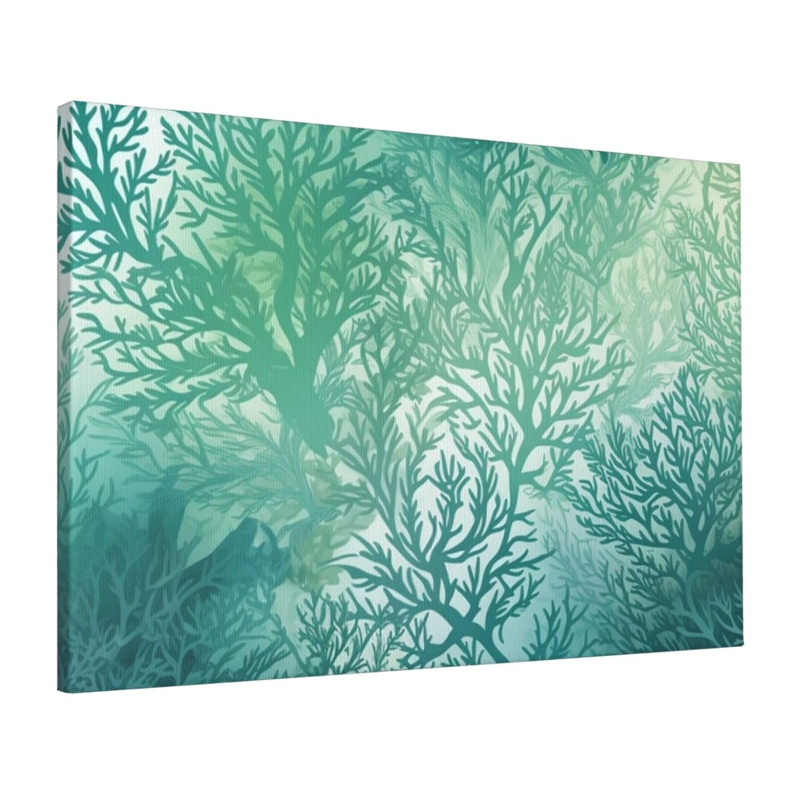 Impression sur toile d'algues vertes affiche murale salon chambre 40x61 - 8
