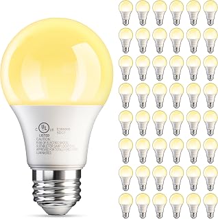 TJOY A19 LED Light Bulbs Soft Warm White 2700K, 60 Watt Equivalent, Efficient 9W, E26 Standard Base, Non Dimmable Energy Saving Warm Light Lamp Bulb 800LM 120V, for Home, Bedroom, Living Room, 48 Pack