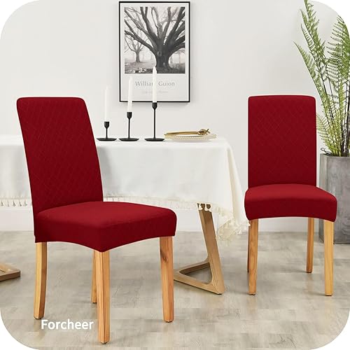 Miniatura 4 de Forcheer - Juego de 6 fundas elásticas para sillas de comedor, extraíble, lavable, de elastano, para cocina, hotel, restaurante, ceremonia, tamaño