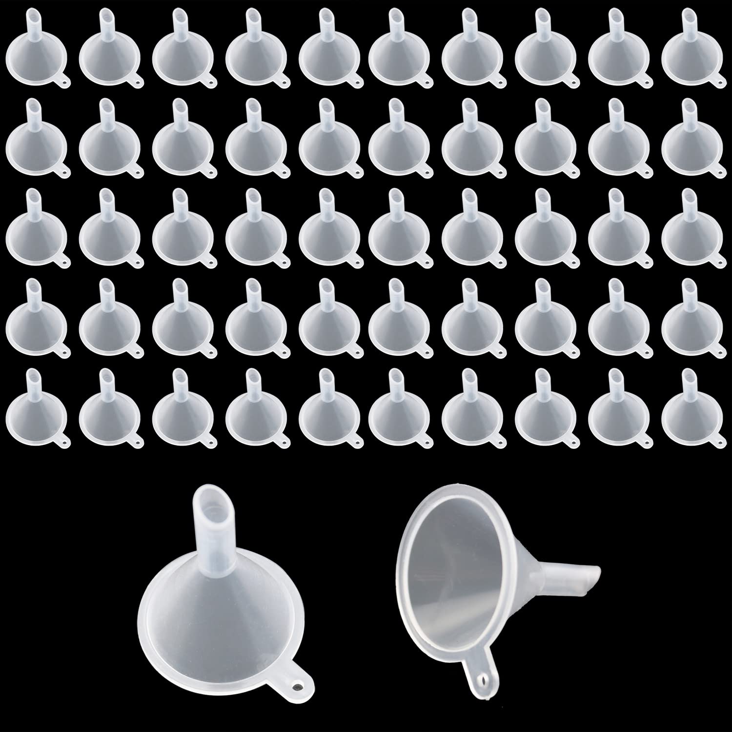 JianLing 50PCS 3.1x3.9cm/1.22x1.53 Clear Plastic Funnels