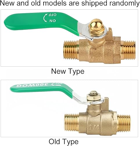 Miniatura 7 de Válvula de bola de tubo de latón con rosca NPT macho a macho Mini válvula de bola de dos vías Válvula de cierre del compresor de aire (G1/4 ")