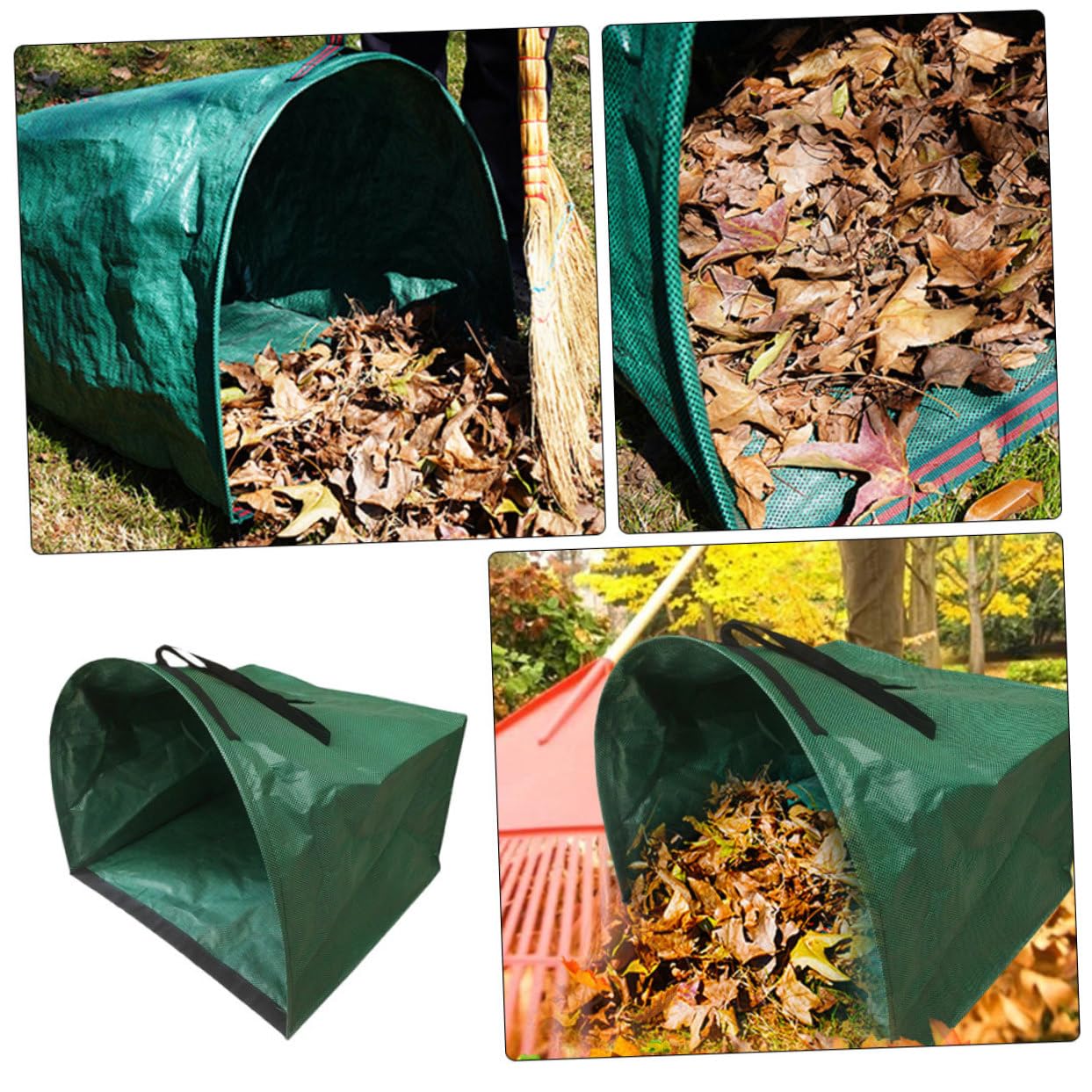 Halbrunder Laubsammelsack 1 Stück, Großer Pp Gartenbeutel Grün