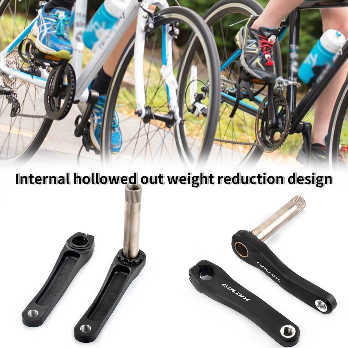 中空一体型子供用自転車クランクセット 110/127/140/150/155/160mm ショートクランクアームセット 折りたたみ自