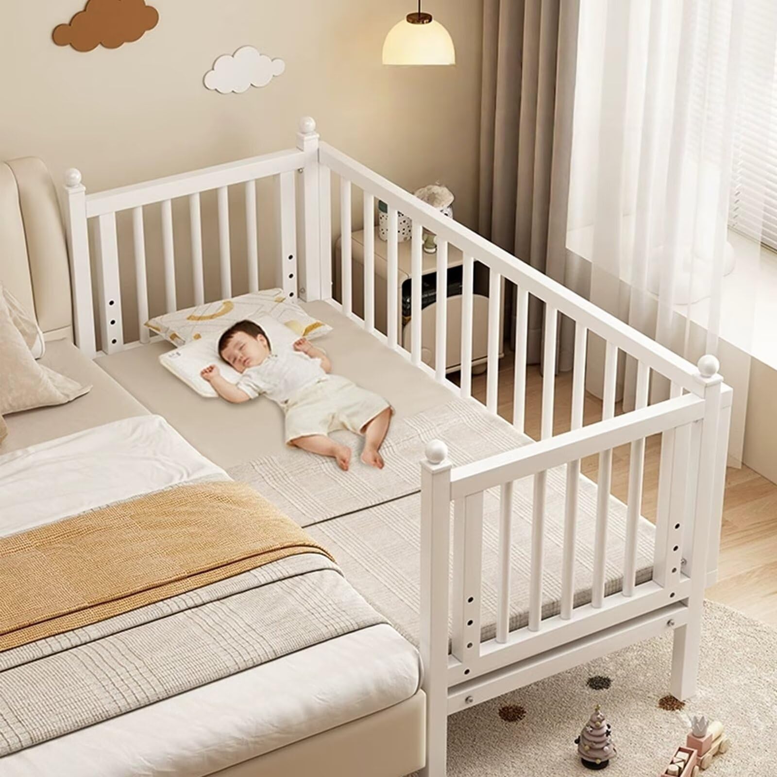 Amazon.co.jp: SwiftLink 子供ベッド 添い寝 三面ガード サイドベッド