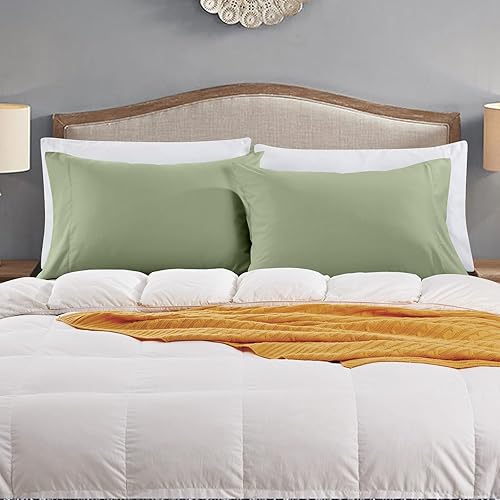 Miniatura 7 de FreshCulture Sage Green Pillowcases Queen Size 12 Pack - Bulk Pillowcase Set - Envelope Closure - Soft Brushed Microfiber Fabric - 20x30 Inches