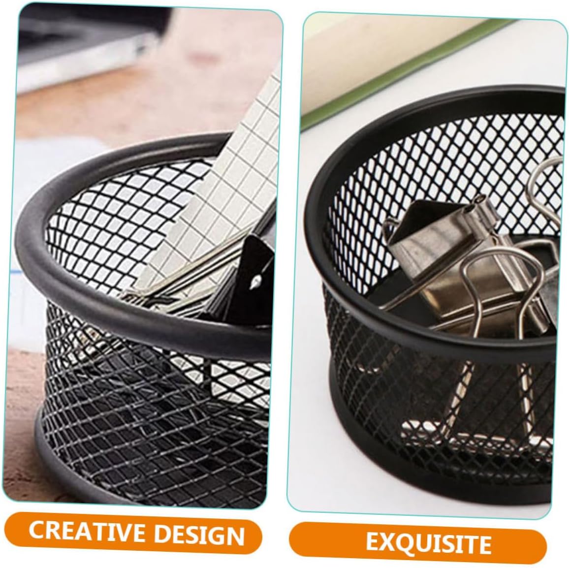 Alipis 3pcs Desktop Mesh Container for Paper Clips and Office Supplies Versatile Storage Holder for Organizing Desk Items for School and Office Use