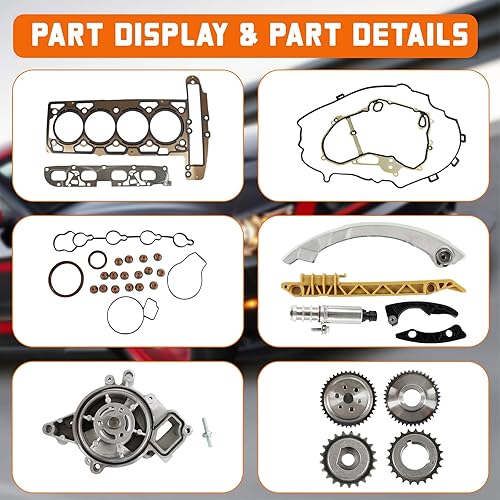 Miniatura 10 de DAYSYOER Kit de cadena de distribución con junta de cubierta de engranajes de actuador selenoide VCT se adapta a Buick, para GMC-Terrain, para