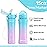 OLDLEY Kids Water Bottle with Straw 15 oz BPA-Free Leak-Proof Motivational Water Bottles with Time Marker for School Sports Travel Gym, Easy to Use for Girls Goys, 1 Straw Lid, Blue Purple