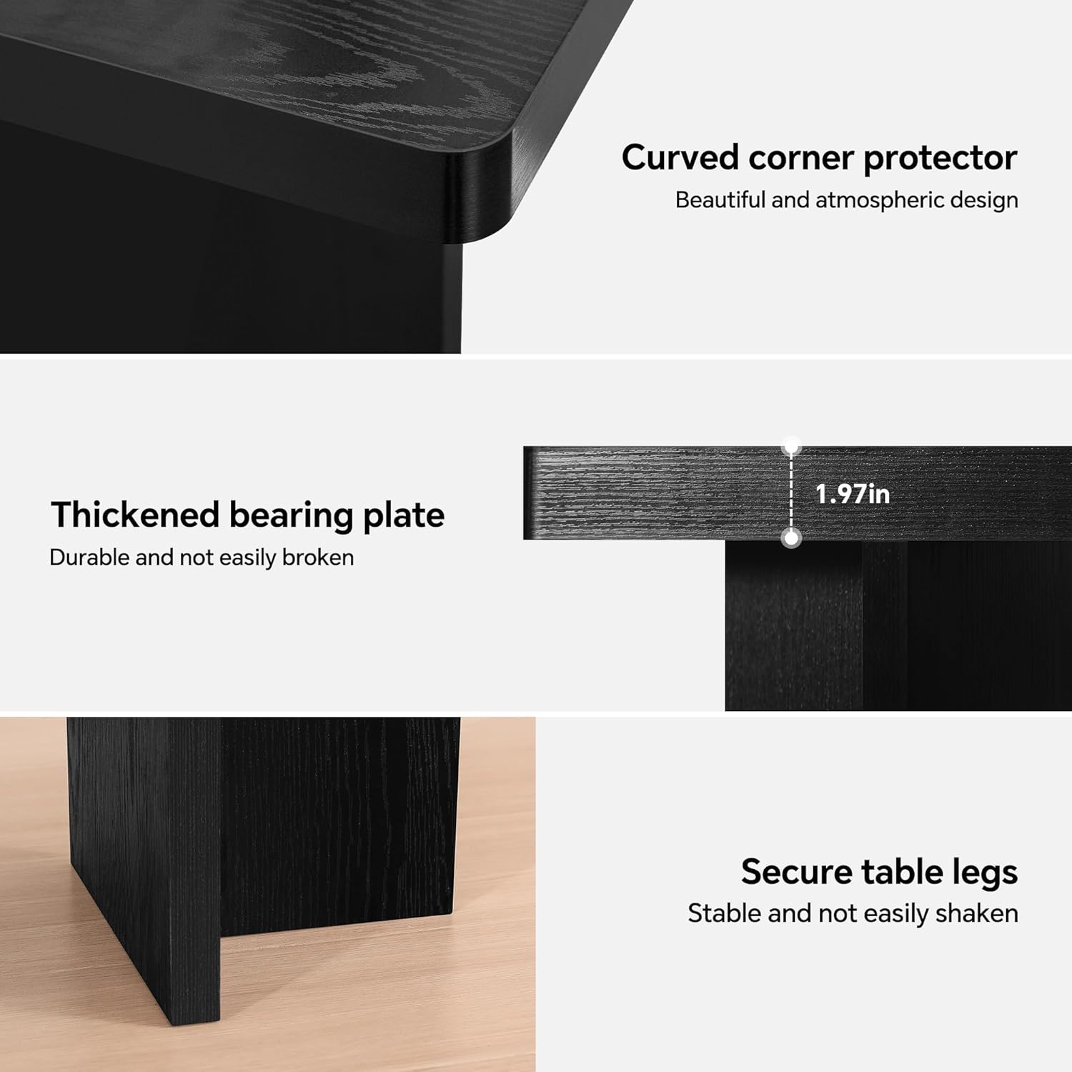 senlin Sofa Table, 47 Inch Console Table, Narrow Entryway Table for Hallway, Behind The Couch, Living Room, Foyer, Easy Assembly(Black)