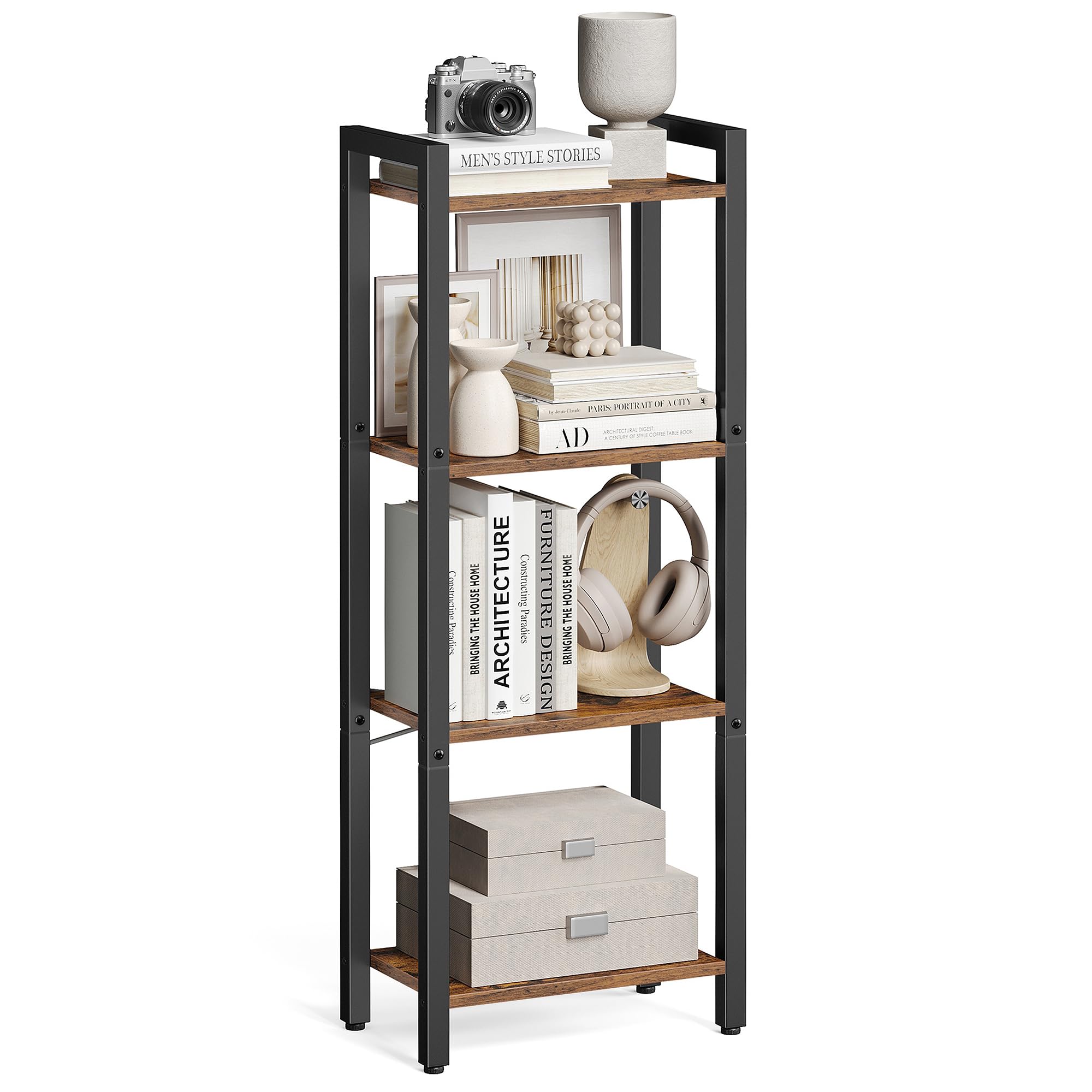 Amazon.com: VASAGLE 4-Tier Bookshelf, Bookcase with Steel