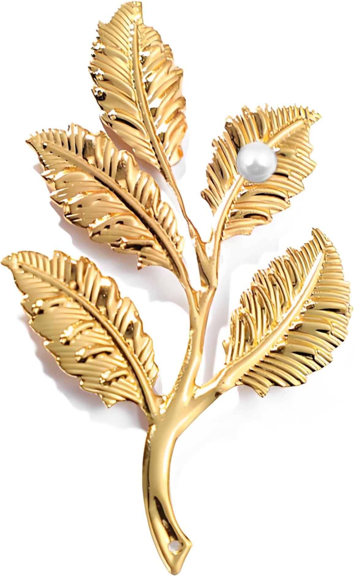 Gentlemen Gold Silver Leaf Brooches Simple Elegant Retro Double Leaf Collar Pin Brooch Gold Silver Plant Leaves Brooches