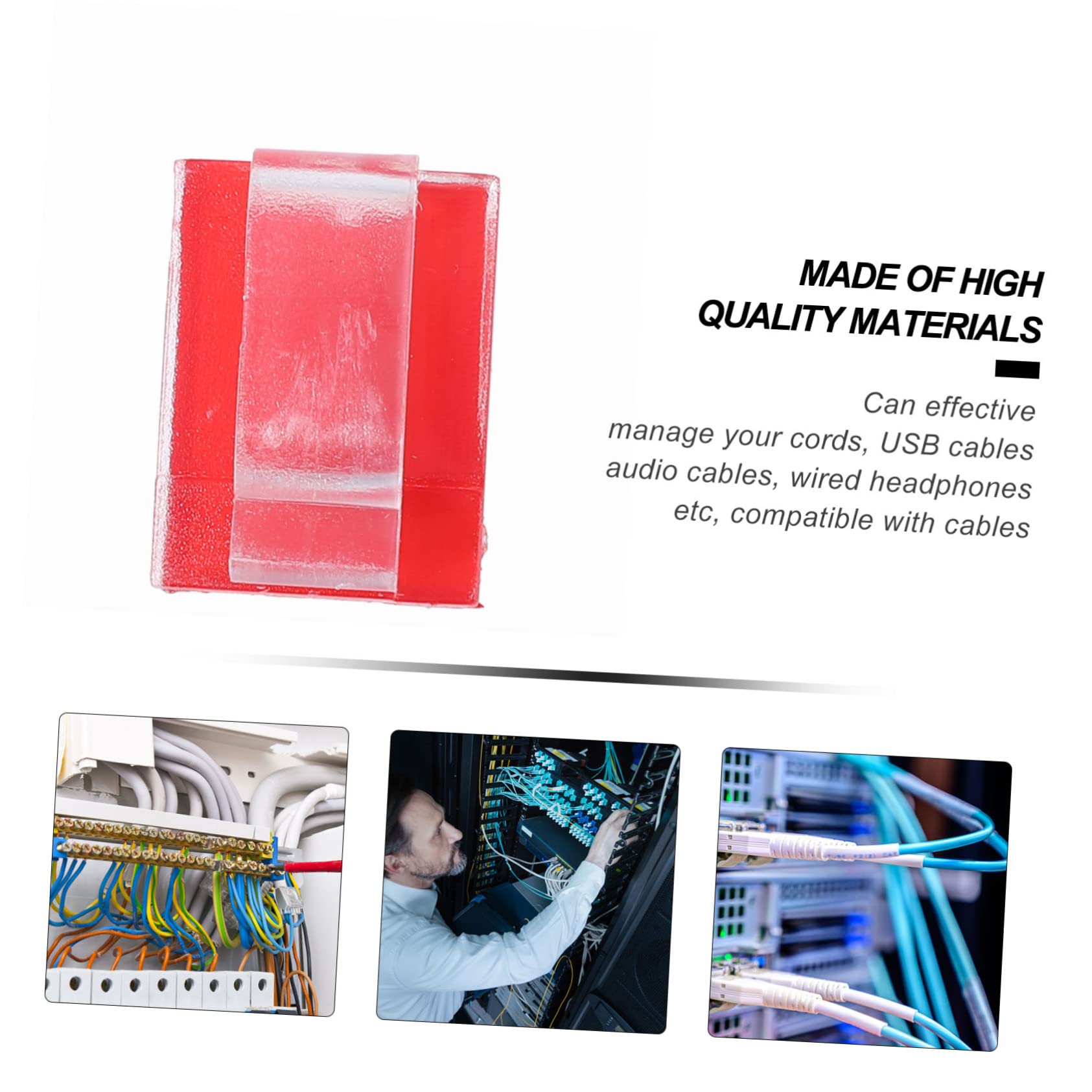 Balacoo 100Pcs Adhesive Cable Clips Transparent Tie Wire Holders for Cable Management Durable Organizer for Home Office Compatible with Smooth Surfaces