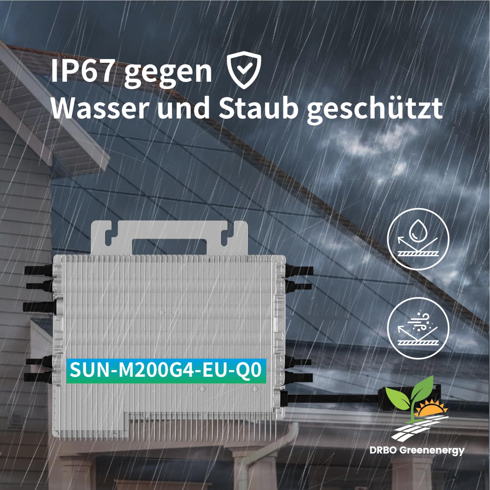 Deye 2000W Wechselrichter SUN-M200G4-EU-Q0 (drosselbar auf 800W/600W)