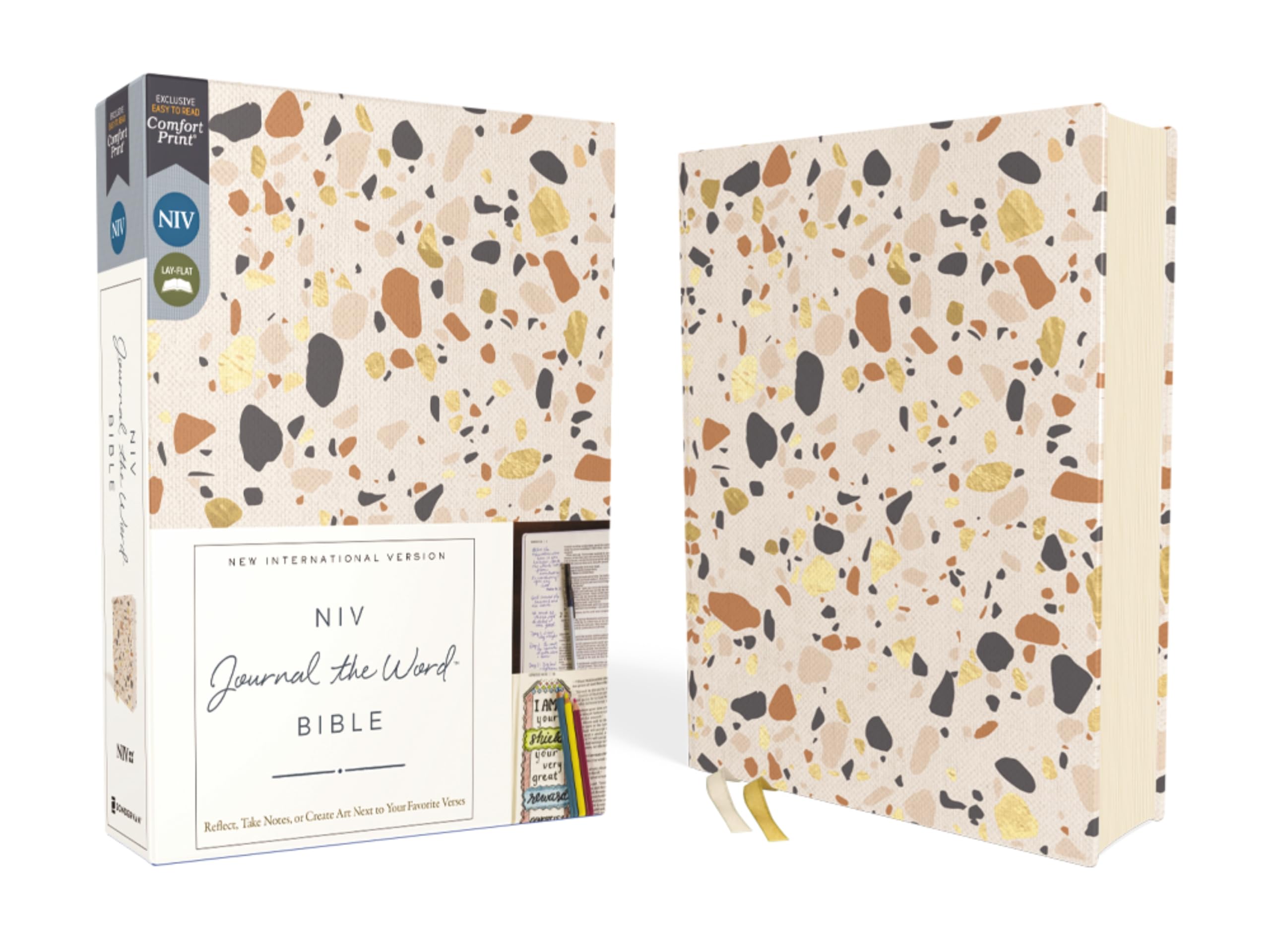 Niv, Journal the Word Bible (Perfect for Note-Taking), Cloth Over Board, Cream, Red Letter, Comfort Print: Reflect, Take Notes, or Create Art Next to Your Favorite Verses Hardcover – 31 Oct. 2023