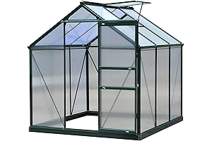 Outsunny Greenhouse 6x6 Outdoor Aluminum Walk-in Green House Kit