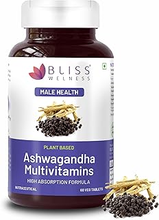 Pure Ashwagandha 1000mg + Multivitamins | Strength Vitality Stress Relief | General Welness Rejuvenates Mind & Body Anti Anxiety Health Supplement - 60 Vegetarian Tablets