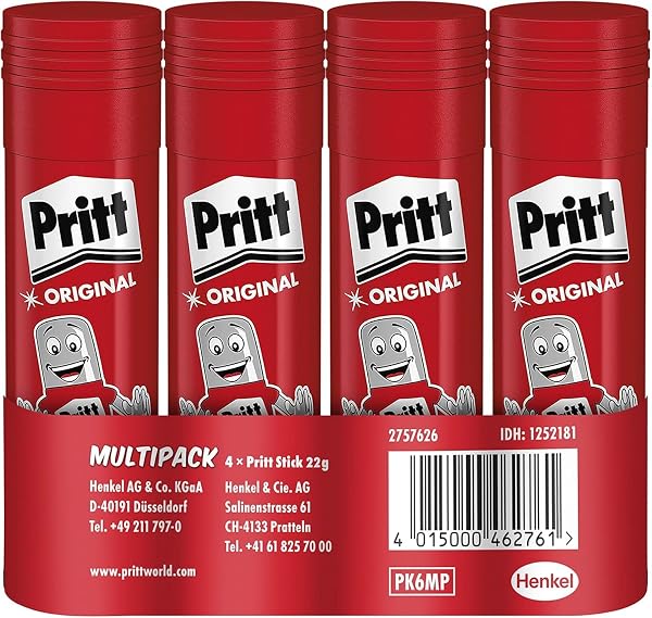 Pritt Glue Stick, Safe and Child-friendly Craft Glue for Arts and Crafts, Strong Adhesive for School and Office Supplies, 4 x - 1