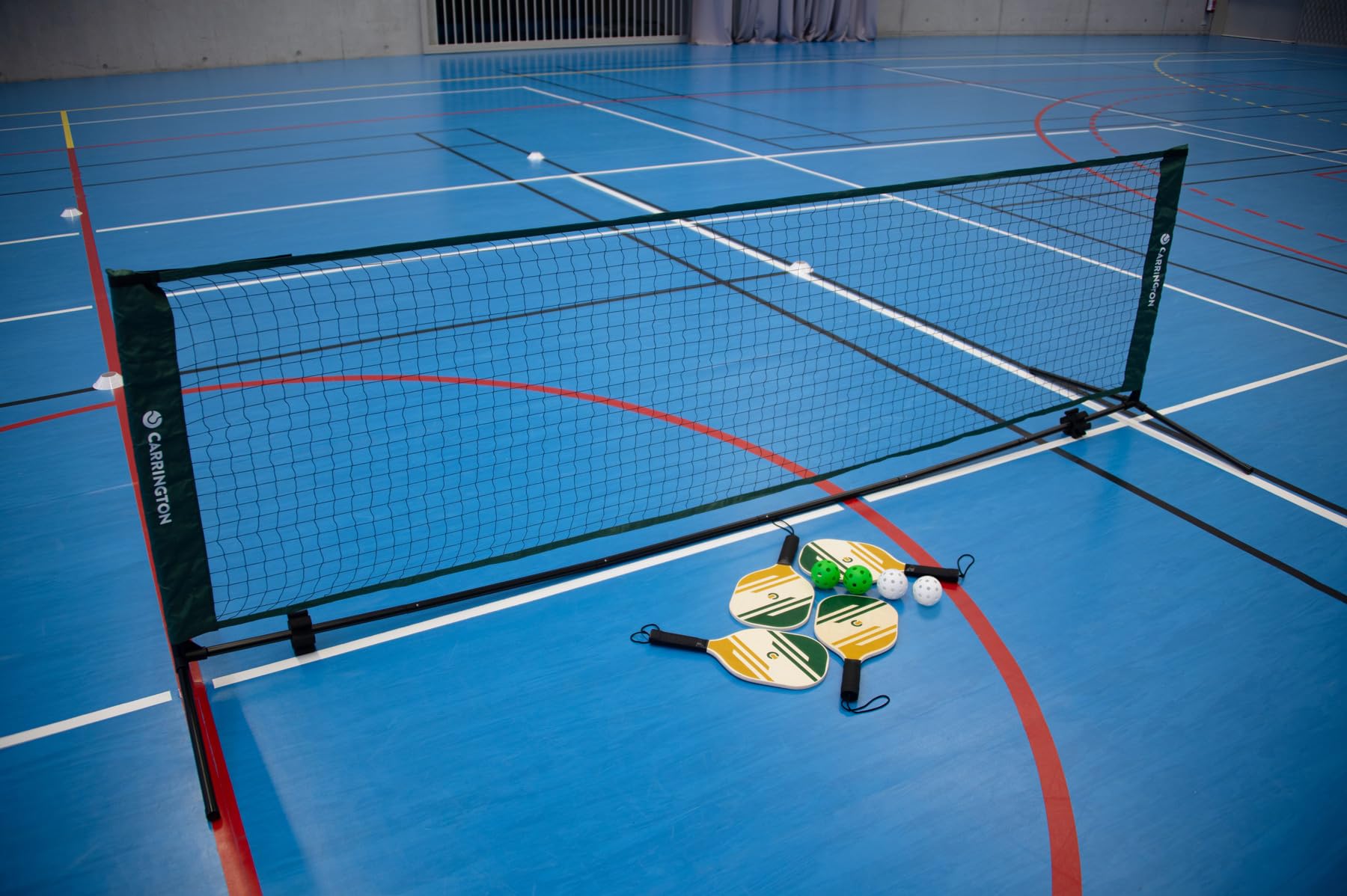 Carrington Pickleball-Set - mit 4 Bällen, 4 Schlägern und Netz - Tragetasche inkl. - Ideal, um Pickleball anzufangen !