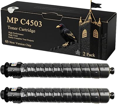 Compatible for Ricoh MPC4503 Toner Cartridge Aficio MPC4503SP MPC5503SP MPC6003SPMP C4504ASPMP C4504SPMP C5504ASPMP C5504SPMP Printer 2 Pack Black