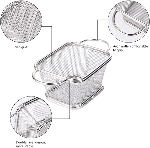 Miniatura 5 de PRETYZOOM Colador de acero inoxidable Colador de acero inoxidable Cestas para servir Fría Cesta de freidora de pavo Cesta de cocina para freír chips