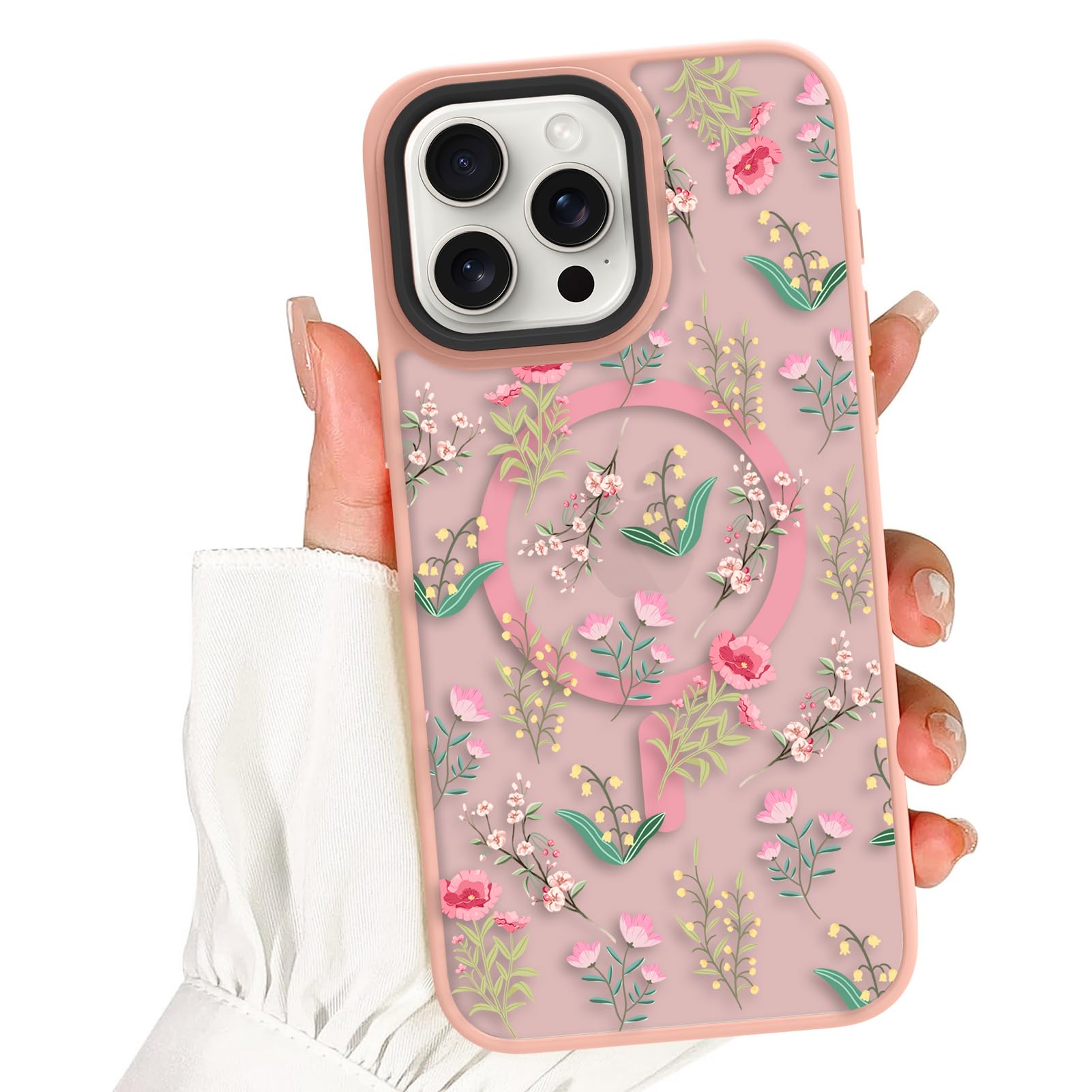 Amazon.co.jp: Marphe iPhone 15 Pro Max用磁気ケース - フラワー 