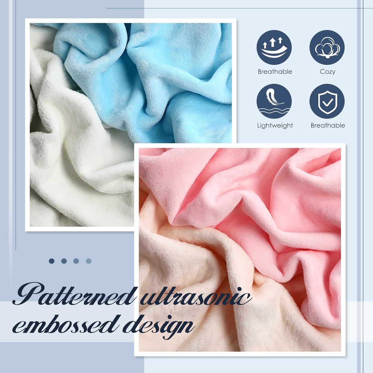 Geyoga 2 Pcs Wearable Blankets Sherpa for Women Birthday Gifts Mother's Day Gifts for Mom Shawl Cozy TV Throw Hooded Adults(Sky Blue, Pink)