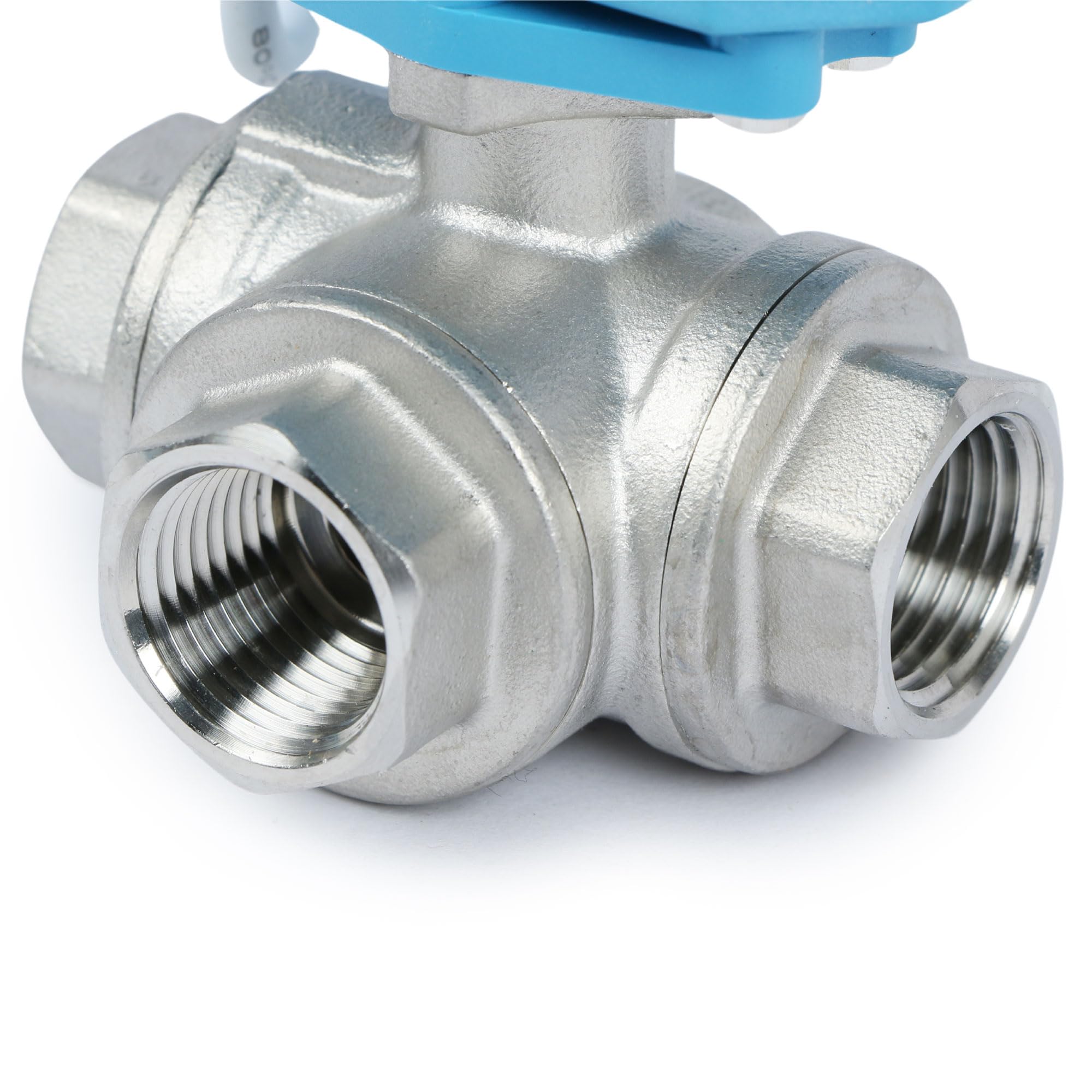 U.S. Solid 3 Wege Motorkugelhahn Edelstahl Zonenventil - Kugelventil mit manueller Funktion - Hochbelastbarer vielseitiger L-Typ-Wasserabsperrhahn, Standardport(1/2", AC110-230V)