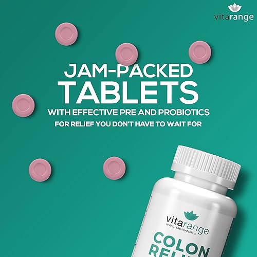 Miniatura 5 de Alivio de colon de VitaRange alivio rápido del estreñimiento y la hinchazón con fibra prebiótica de fibra solar y probióticos pre + para la salud